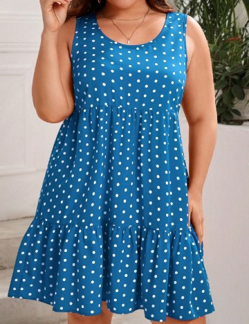Rochie scurta SHEIN CURVE, albastru/alb