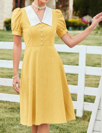 Rochie medie SHEIN, mustar