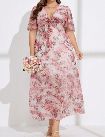 Rochie lunga SHEIN CURVE, floral print