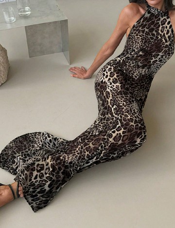 Rochie lunga SHEIN, animal print
