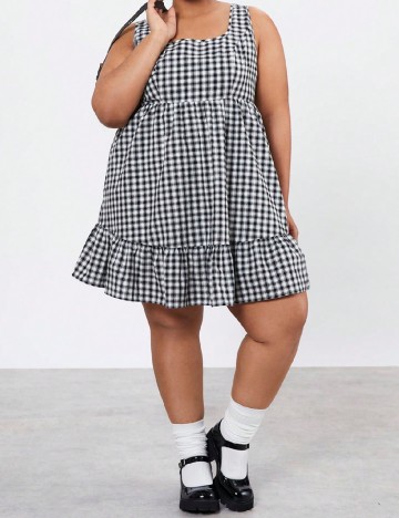 Rochie scurta Forever 21 Curve, alb/negru
