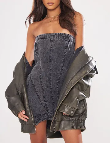 Rochie scurta PRETTYLITTLETHING, gri