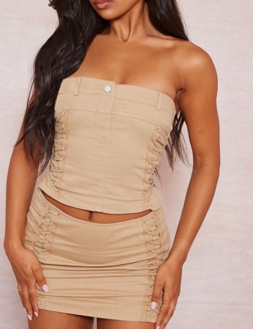 Fusta PRETTYLITTLETHING, maro