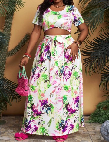 Rochie lunga SHEIN CURVE, mix culori