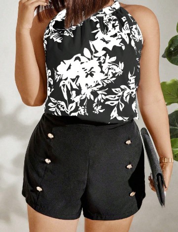 Compleu SHEIN CURVE, negru/alb