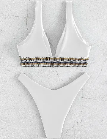 Costum de baie SHEIN, alb