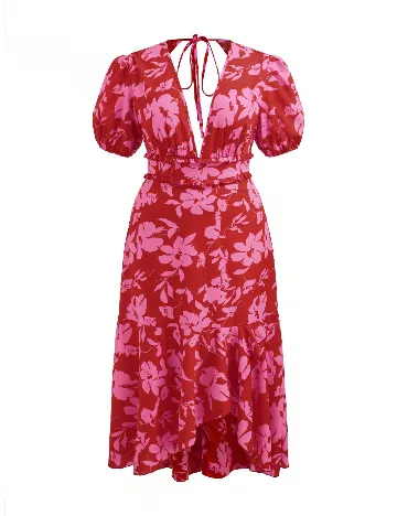 Rochie lunga SHEIN CURVE, rosu Rosu
