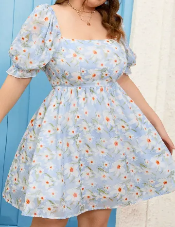 Rochie scurta SHEIN CURVE, albastru Albastru