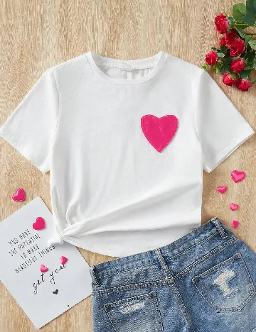 Tricou Shein Kids, alb Alb