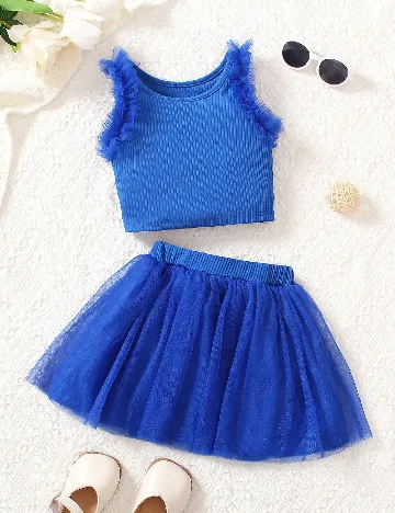 Compleu Shein Kids, albastru Albastru