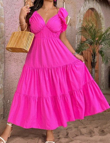 Rochie lunga SHEIN CURVE, roz