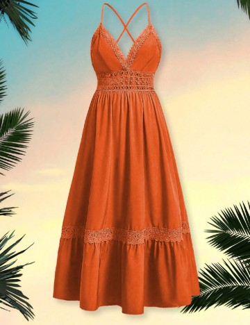 Rochie lunga SHEIN CURVE, portocaliu