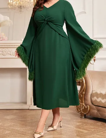 Rochie medie SHEIN CURVE, verde Verde