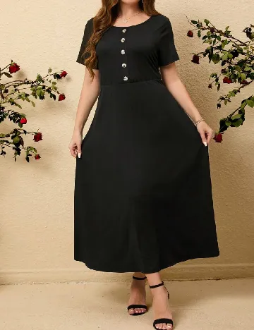 Rochie lunga SHEIN CURVE, negru Negru