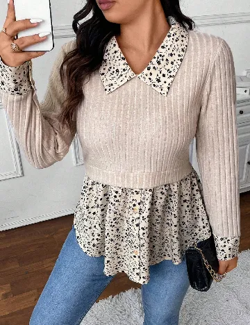Bluza SHEIN CURVE, crem Crem