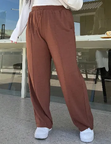 Pantaloni Dazy Plus Size, maro Maro