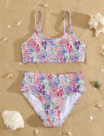Costum de baie SHEIN, floral print