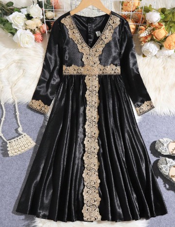 Rochie medie Shein Kids, negru
