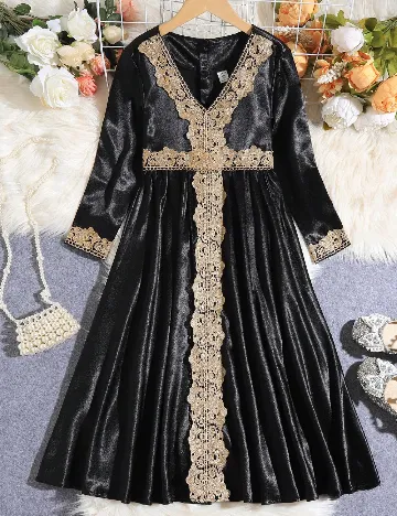 Rochie medie Shein Kids, negru Negru