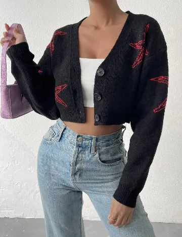 Cardigan SHEIN, negru Negru