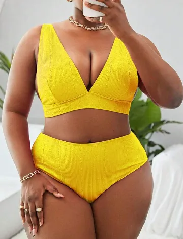 Costum de baie SHEIN CURVE, galben Galben