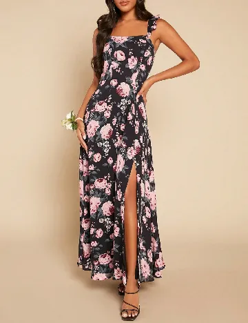 Rochie lunga SHEIN, negru floral Negru