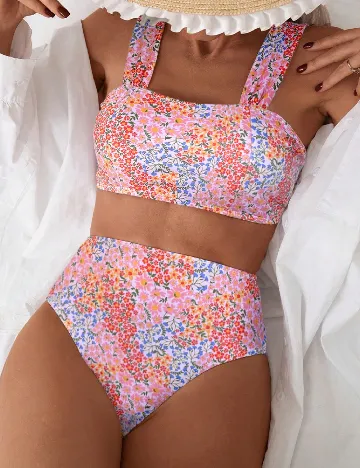 Costum de baie SHEIN, floral print Floral print