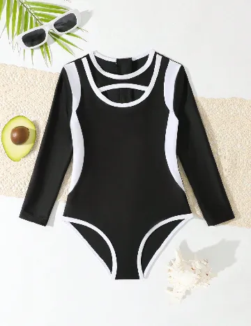 Costum de baie Shein Kids, negru Negru