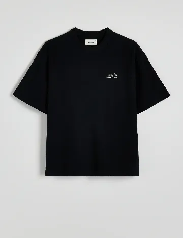 Tricou Reserved, negru Negru