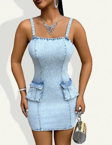 Rochie scurta SHEIN, albastru Albastru