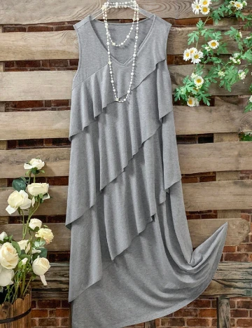 Rochie lunga SHEIN CURVE, gri Gri