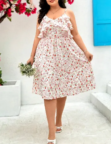 Rochie medie SHEIN CURVE, floral print