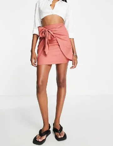 Fusta ASOS, roz pudra inchis