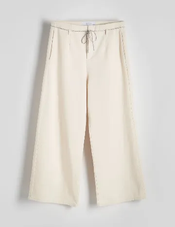 Pantaloni Reserved, crem