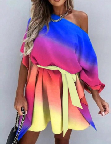 Rochie scurta SHEIN CURVE, mix culori