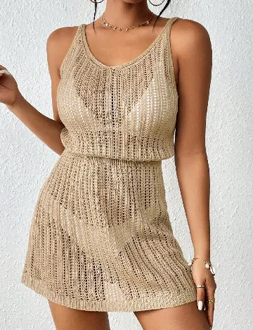 Rochie de plaja SHEIN, crem Crem
