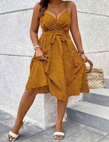Rochie medie SHEIN CURVE, mustar Galben