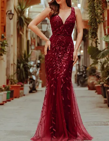 Rochie lunga Ever-Pretty, rosu Rosu