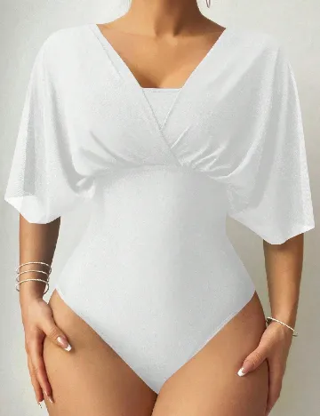 Costum de baie SHEIN, alb Alb
