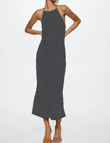 Rochie medie Mango, gri inchis Gri
