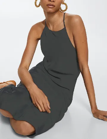 Rochie medie Mango, gri inchis Gri