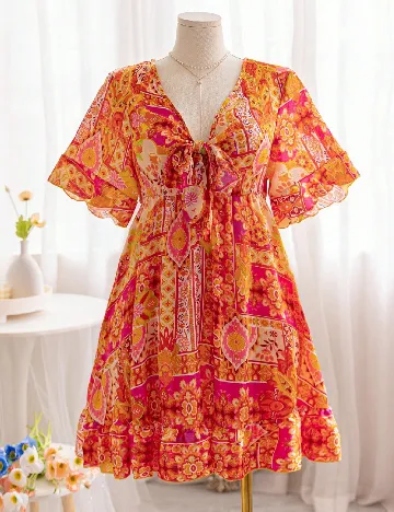 Rochie scurta SHEIN CURVE, portocaliu Portocaliu