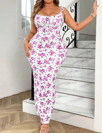 Rochie lunga SHEIN CURVE, alb Alb