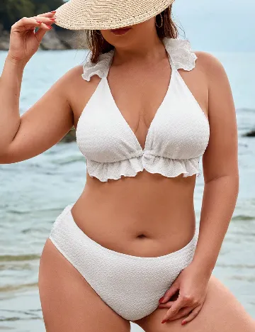 Costum de baie SHEIN CURVE, alb Alb