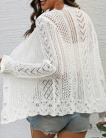 Cardigan SHEIN, alb Alb