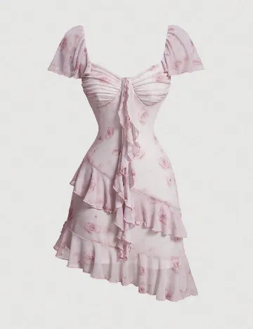 Rochie scurta SHEIN, roz pal Roz