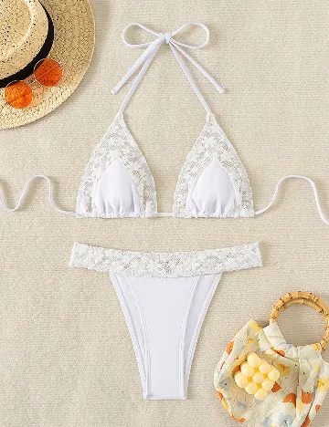 Costum de baie SHEIN, alb Alb