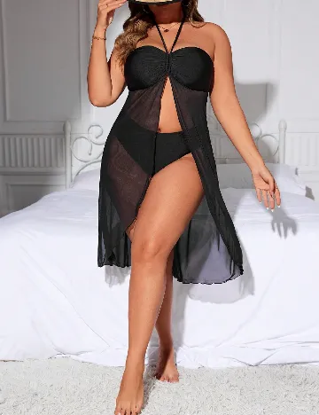 Compleu De Plaja SHEIN CURVE, negru Negru