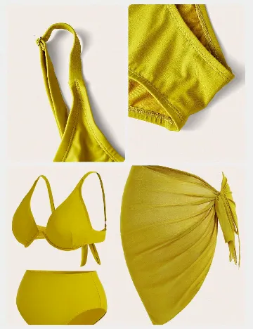 Costum de baie SHEIN CURVE, verde olive Verde