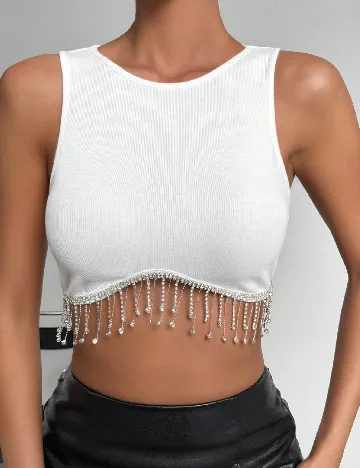 Top SHEIN, alb Alb